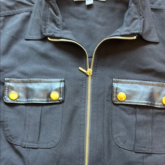 Like New Sharagano Women’s Front Zip Black Shirt Dress 3/4 sleeves size 4 - Picture 10 of 12